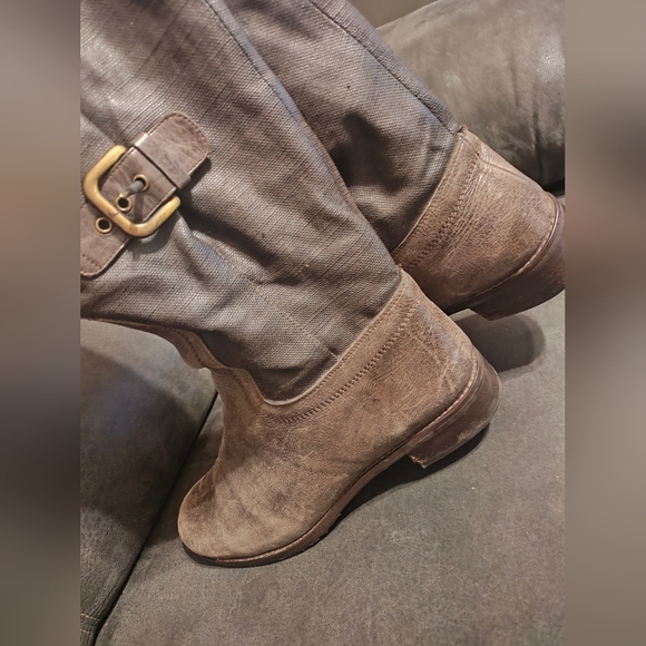 STUART WEITZMAN LUDLOW RIDING LEATHER BROWN BUCKLE BOOTS 10 M Gossip Girl - Picture 4 of 10